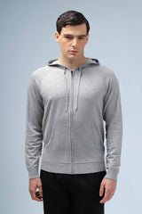 MAGLIA CON CAPPUCCIO ZIP E MARSUPIO M G.CHIARO