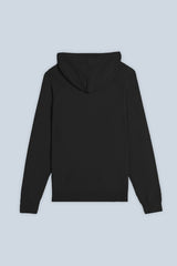 MAGLIA CON CAPPUCCIO ZIP E MARSUPIO NERO