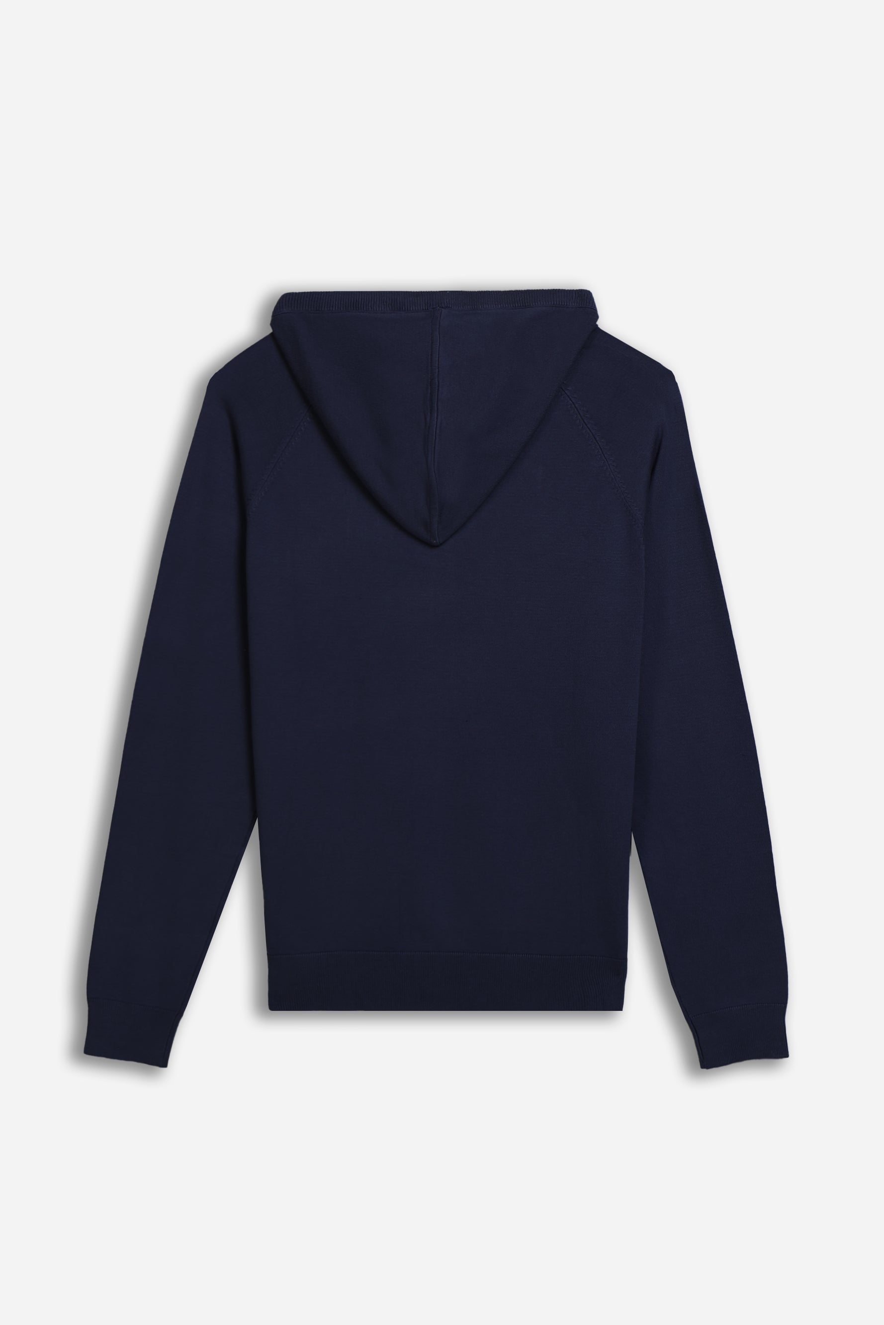 MAGLIA CON ZIP, CAPPUCCIO E MARSUPIO BLEU