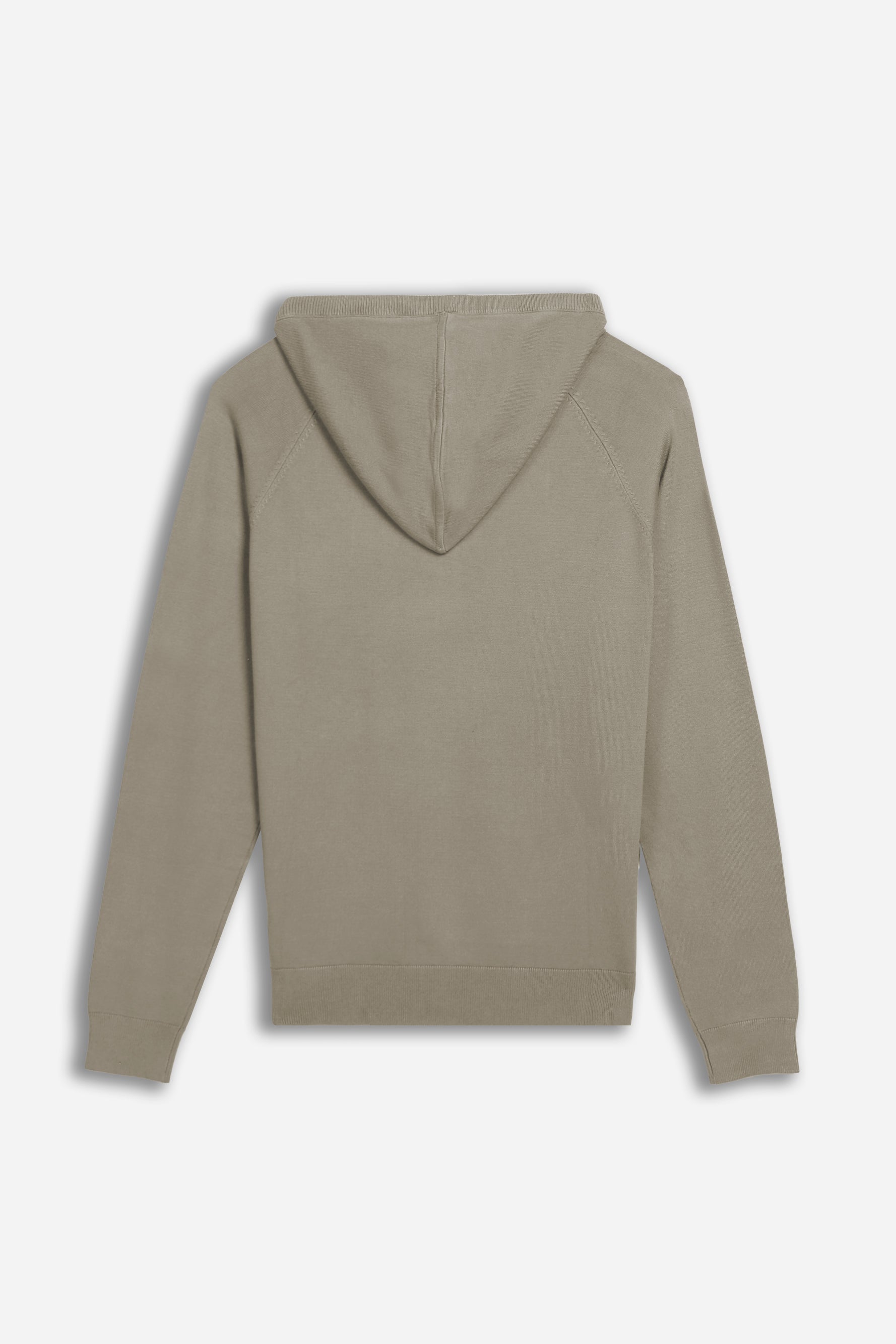 MAGLIA CON ZIP, CAPPUCCIO E MARSUPIO TORTORA