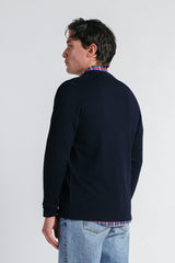CARDIGAN CON COLLO POLO BLEU