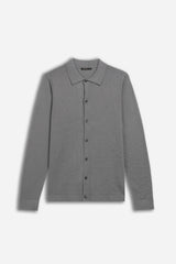 CARDIGAN CON COLLO POLO GRIGIO SCURO
