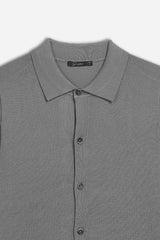CARDIGAN CON COLLO POLO GRIGIO SCURO