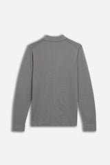 CARDIGAN CON COLLO POLO GRIGIO SCURO