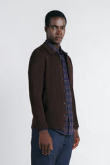 CARDIGAN CON COLLO POLO MORO