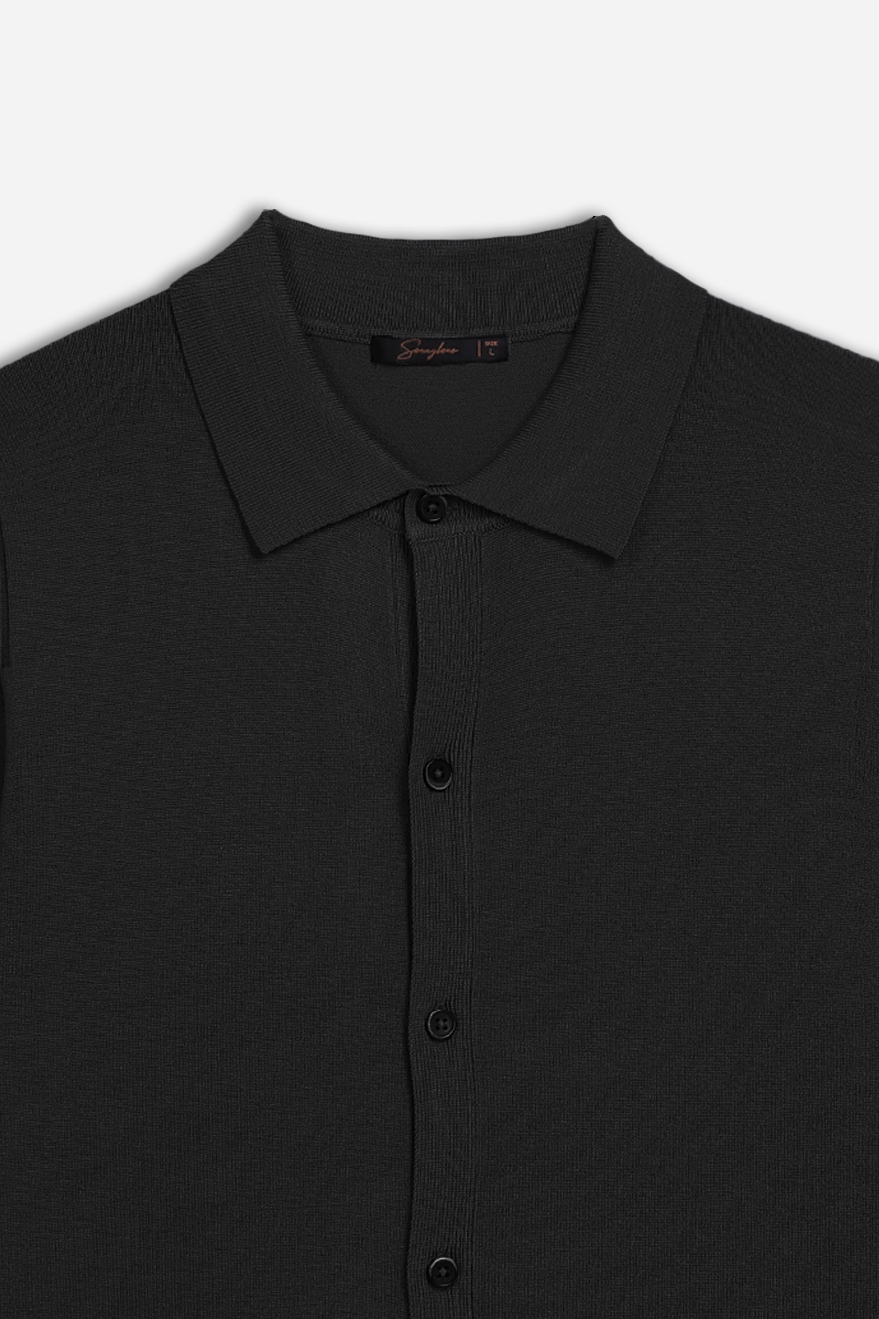 CARDIGAN CON COLLO POLO NERO