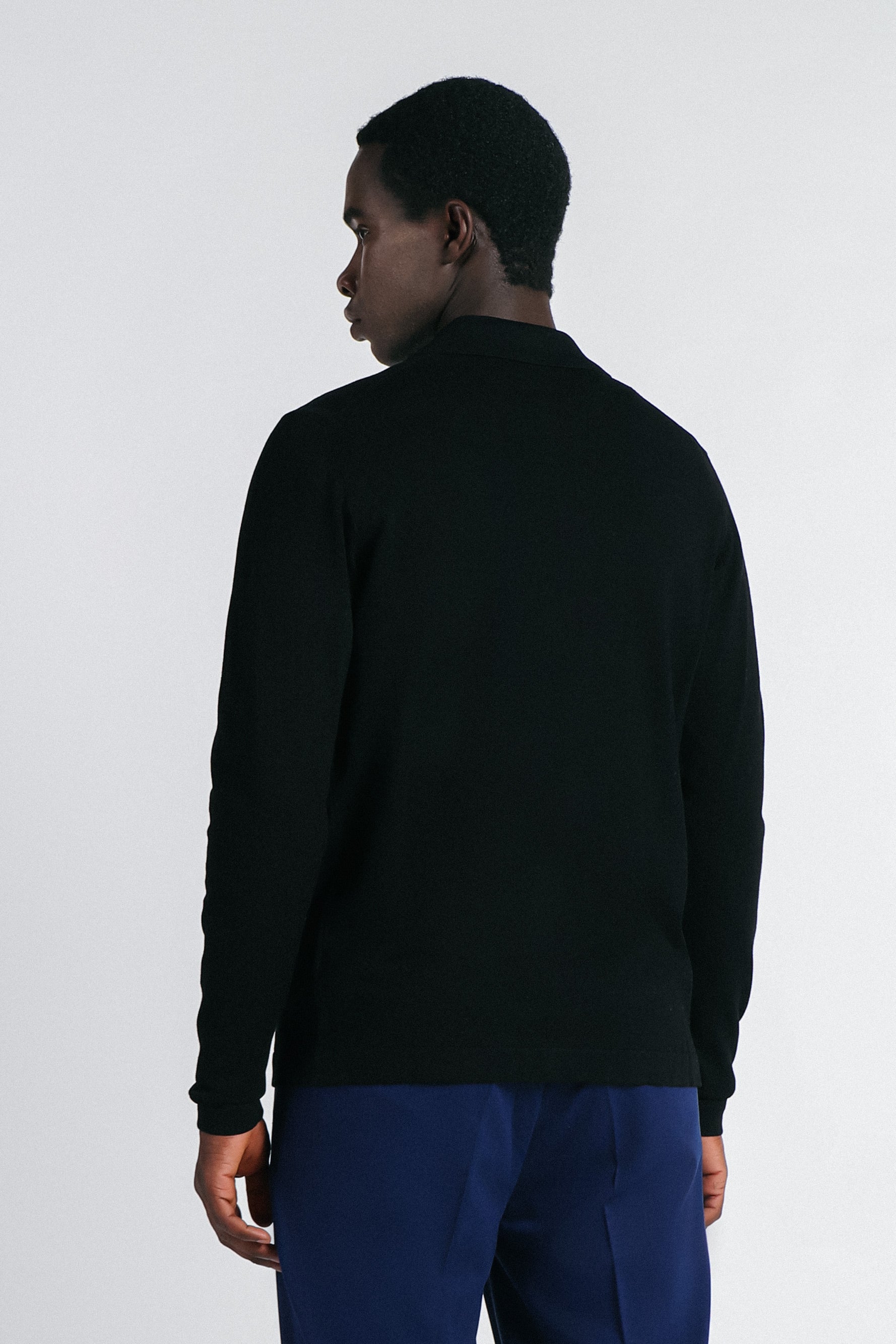 CARDIGAN CON COLLO POLO NERO