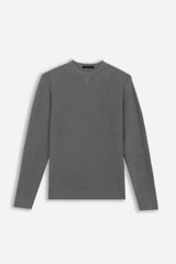 MAGLIA GIROCOLLO A COSTINE GRIGIO SCURO