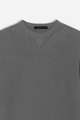 MAGLIA GIROCOLLO A COSTINE GRIGIO SCURO