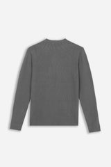 MAGLIA GIROCOLLO A COSTINE GRIGIO SCURO