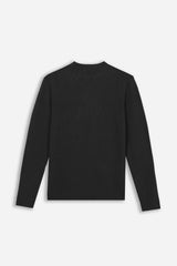 MAGLIA GIROCOLLO A COSTINE NERO