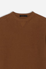 MAGLIA GIROCOLLO A COSTINE CAMMELLO