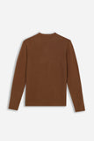MAGLIA GIROCOLLO A COSTINE CAMMELLO