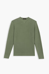 MAGLIA GIROCOLLO A COSTINE SALVIA