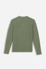 MAGLIA GIROCOLLO A COSTINE SALVIA