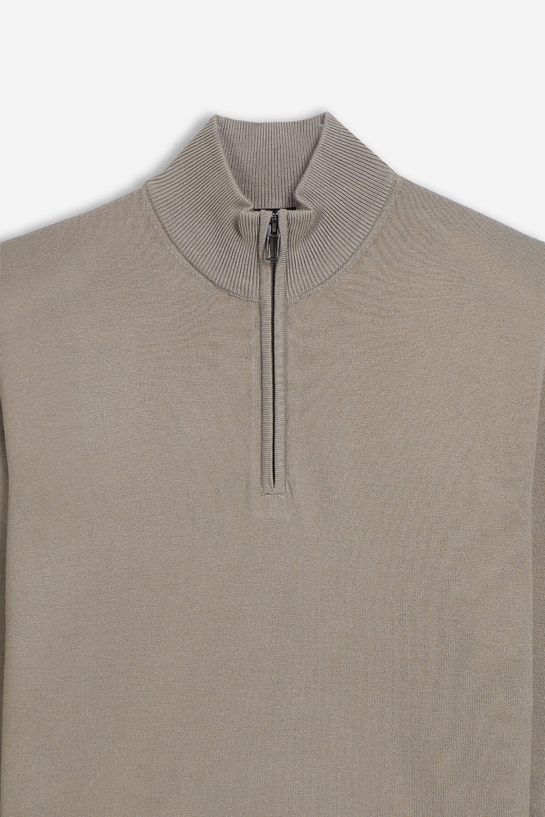 MAGLIA LUPETTO CON MEZZA ZIP TORTORA