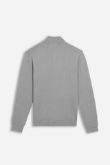 MAGLIA LUPETTO CON MEZZA ZIP GRIGIO CHIARO