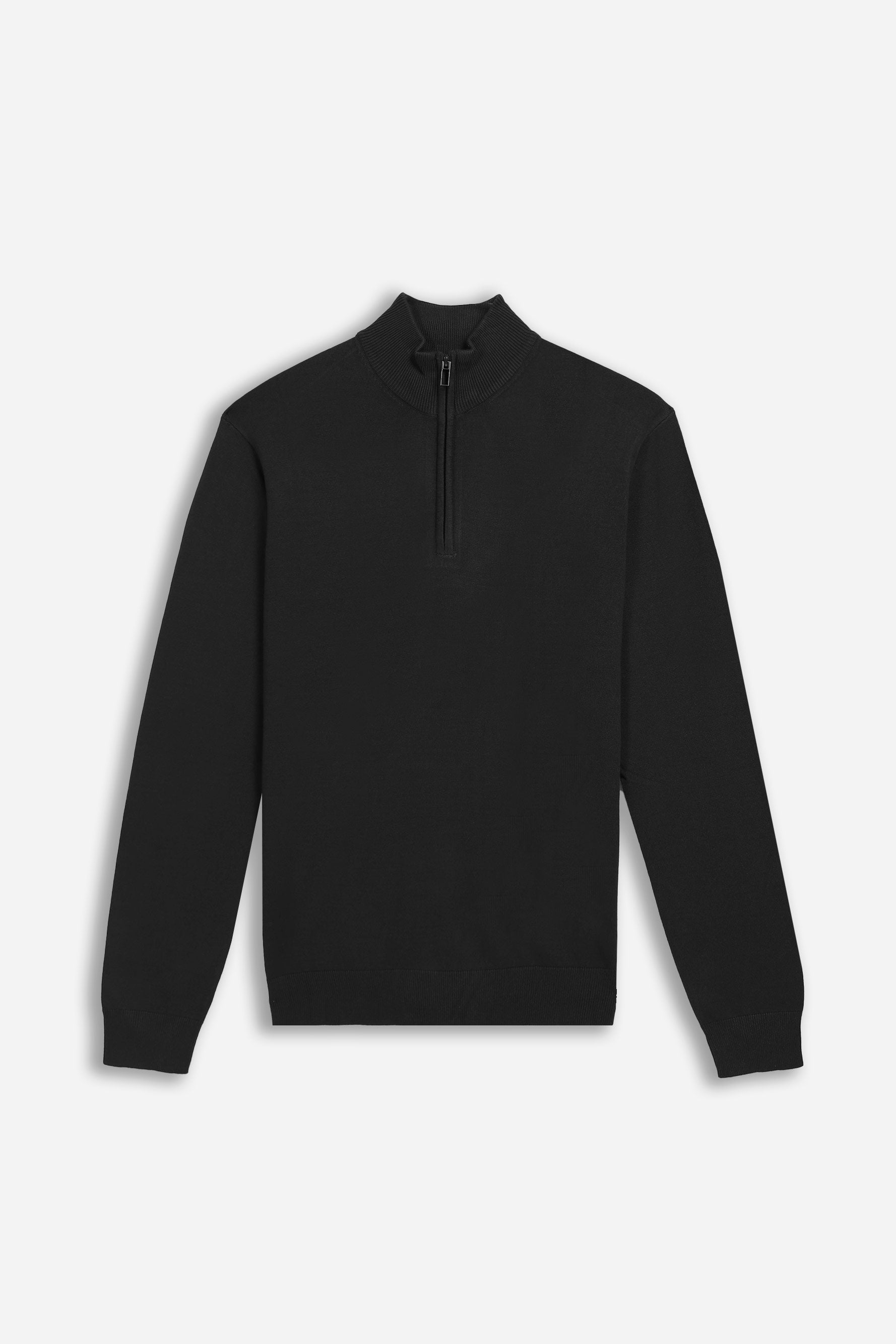 MAGLIA LUPETTO CON MEZZA ZIP NERO