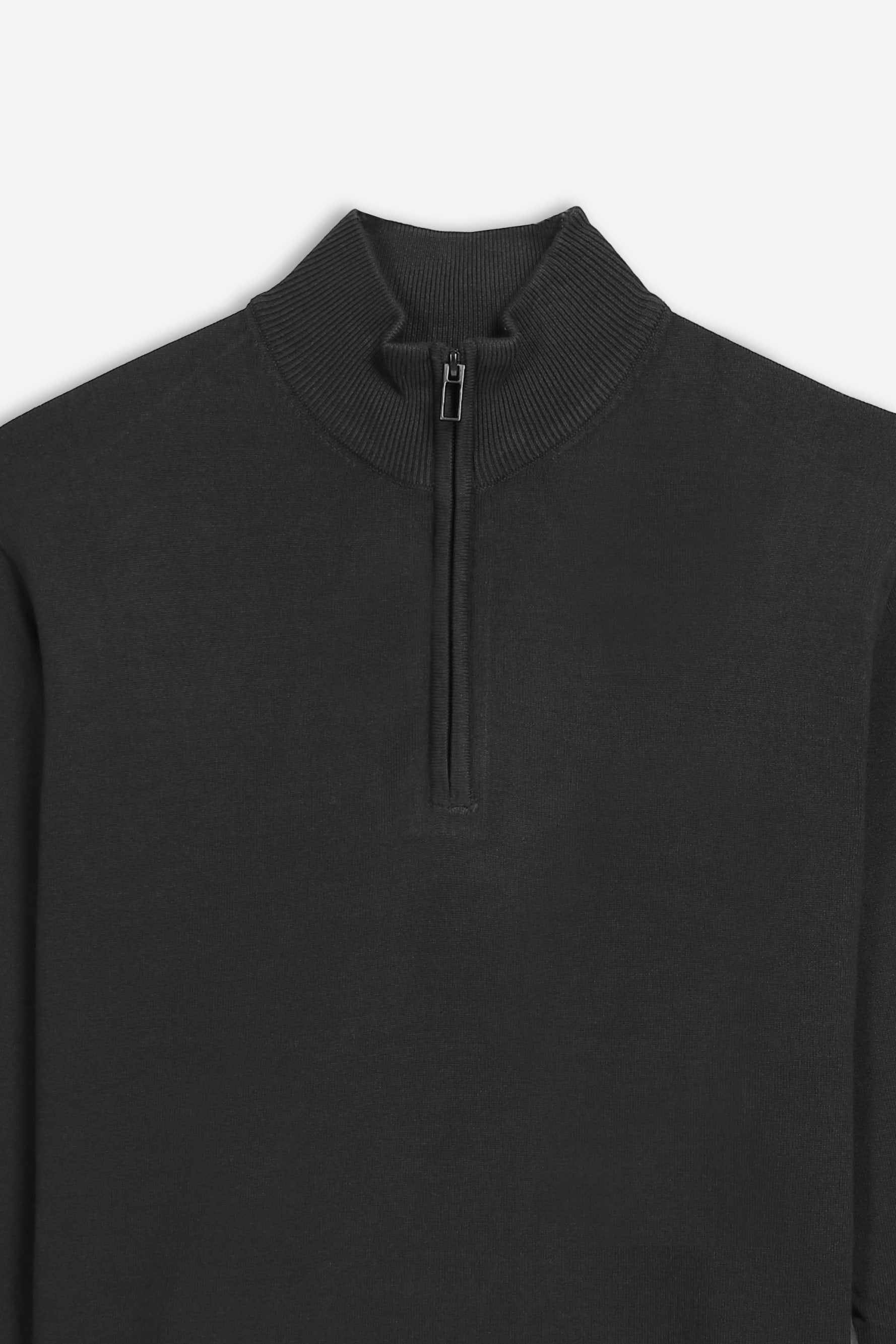 MAGLIA LUPETTO CON MEZZA ZIP NERO