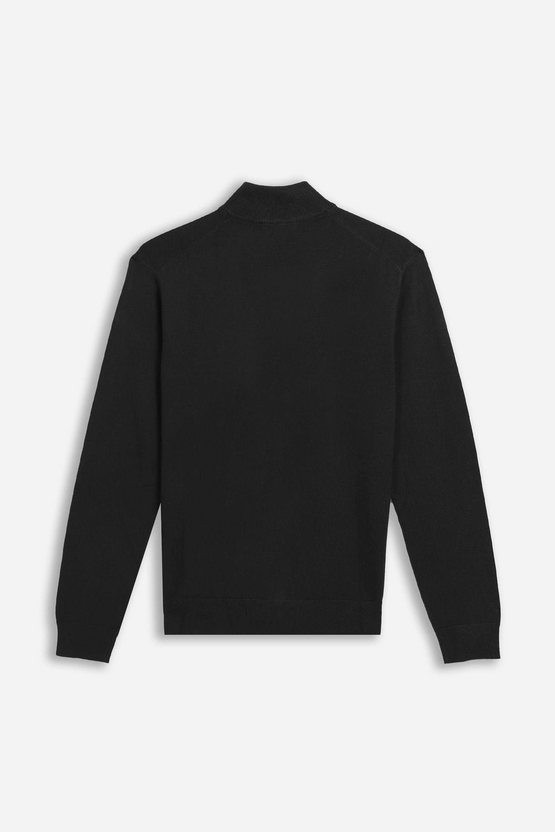 MAGLIA LUPETTO CON MEZZA ZIP NERO