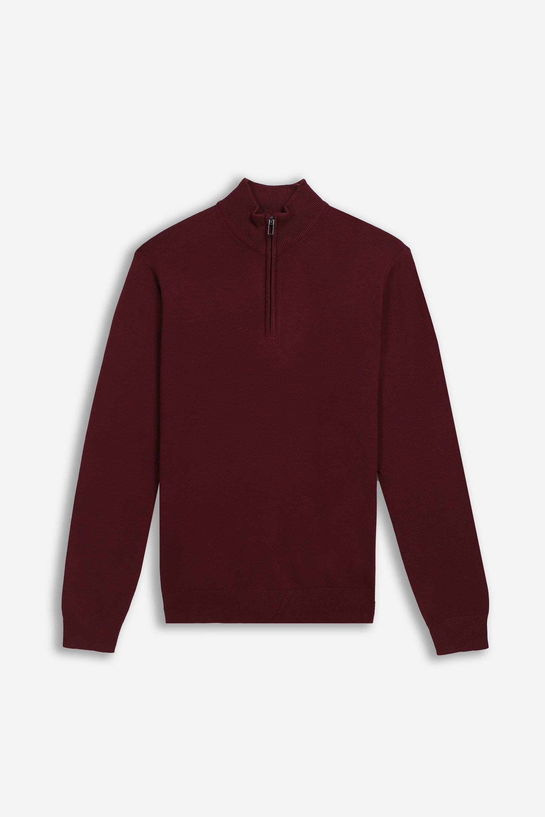 MAGLIA LUPETTO CON MEZZA ZIP VINACCIA