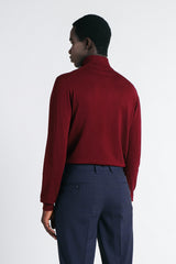MAGLIA LUPETTO CON MEZZA ZIP VINACCIA
