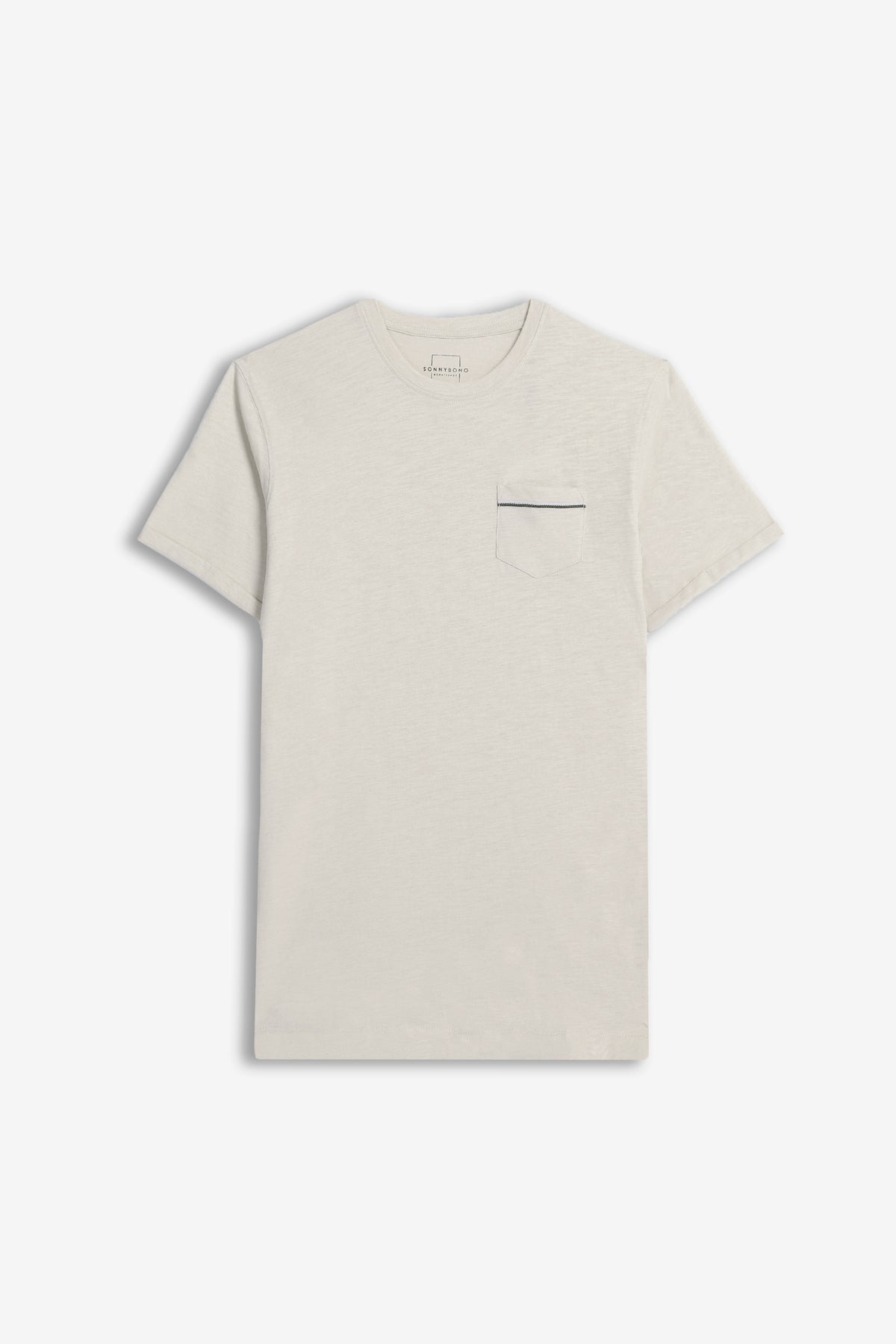 T-SHIRT SLUB CON TASCHINO BEIGE CHIARO - Sonnybono