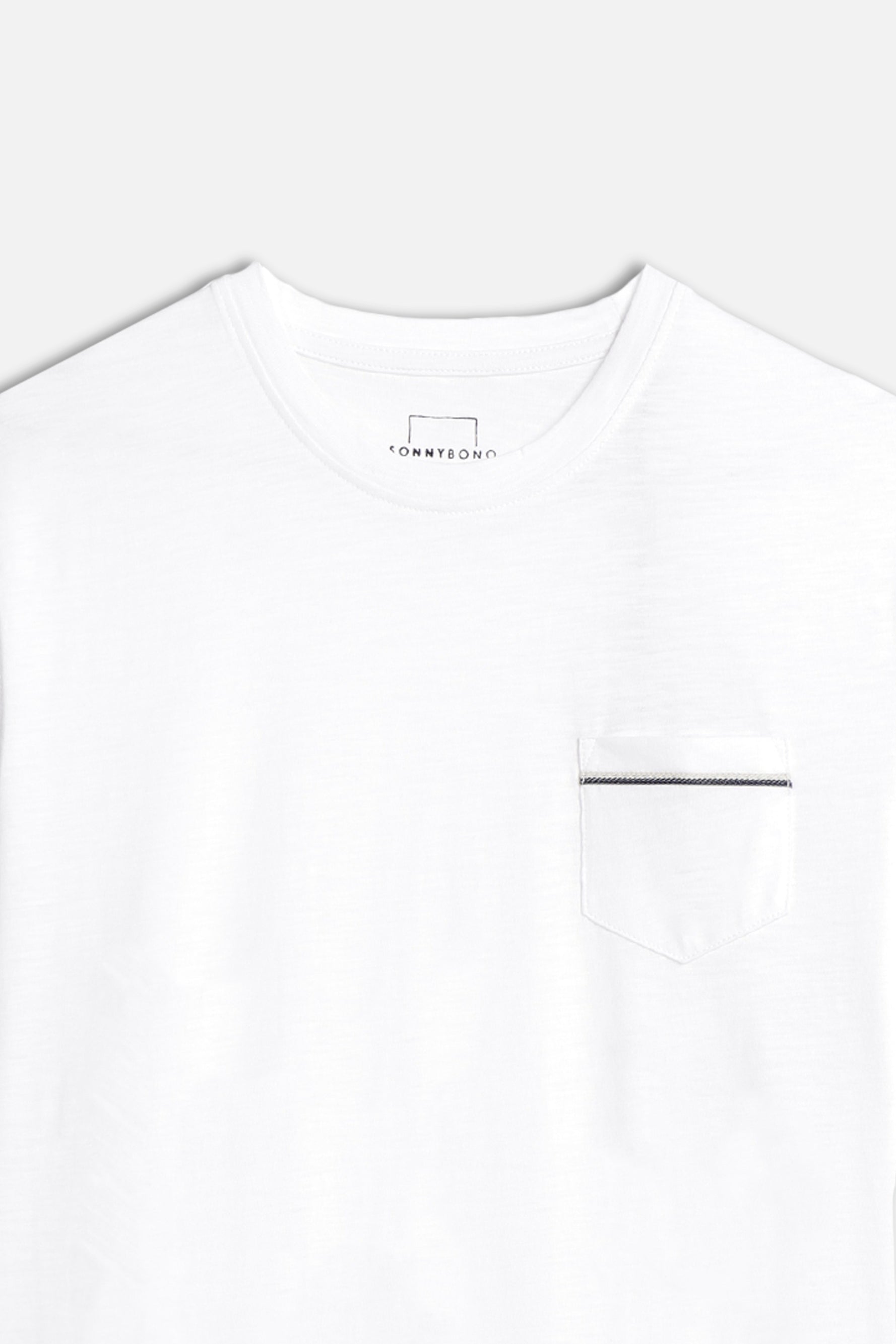 T-SHIRT SLUB CON TASCHINO BIANCO - Sonnybono