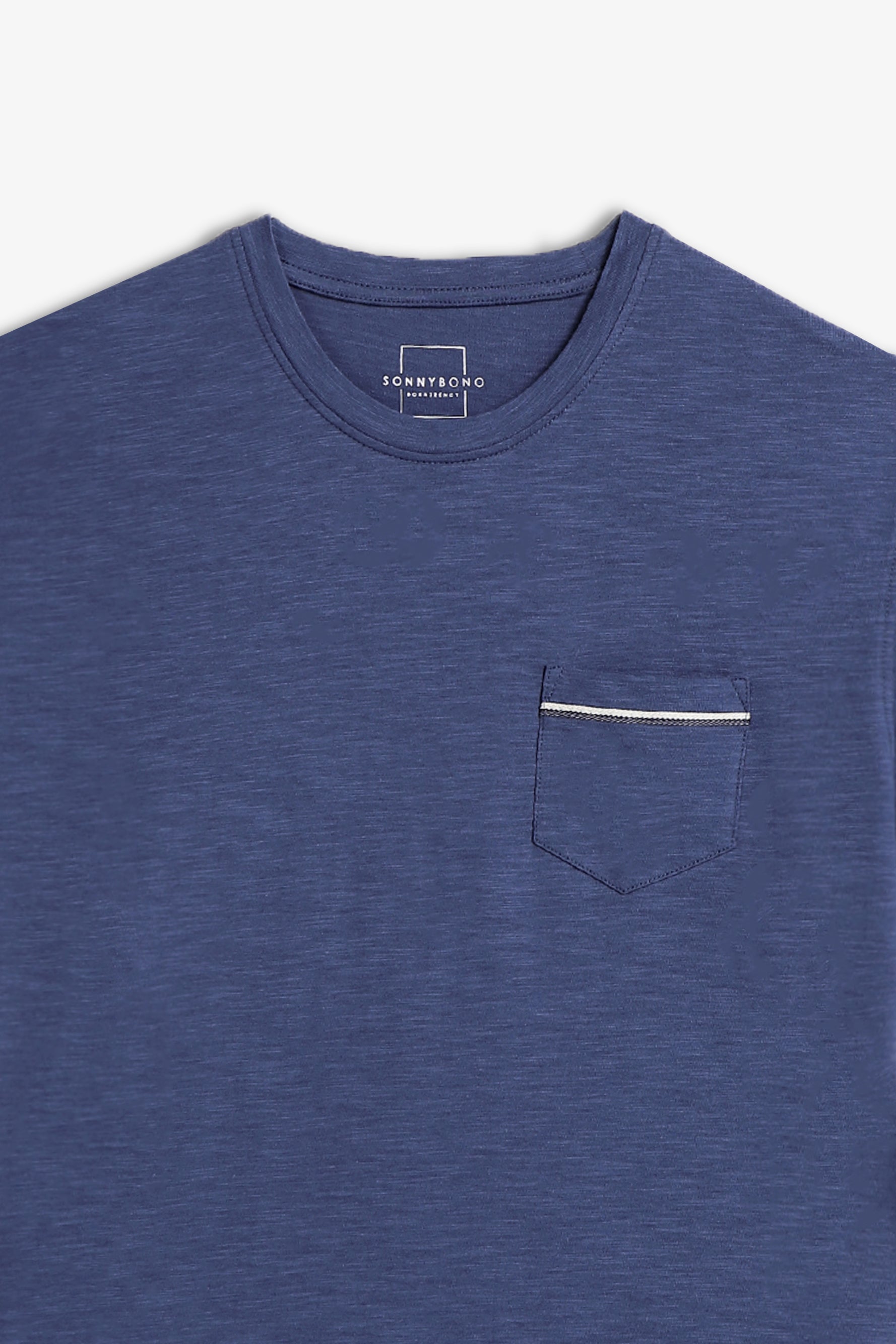 T-SHIRT SLUB CON TASCHINO BLU JEANS - Sonnybono
