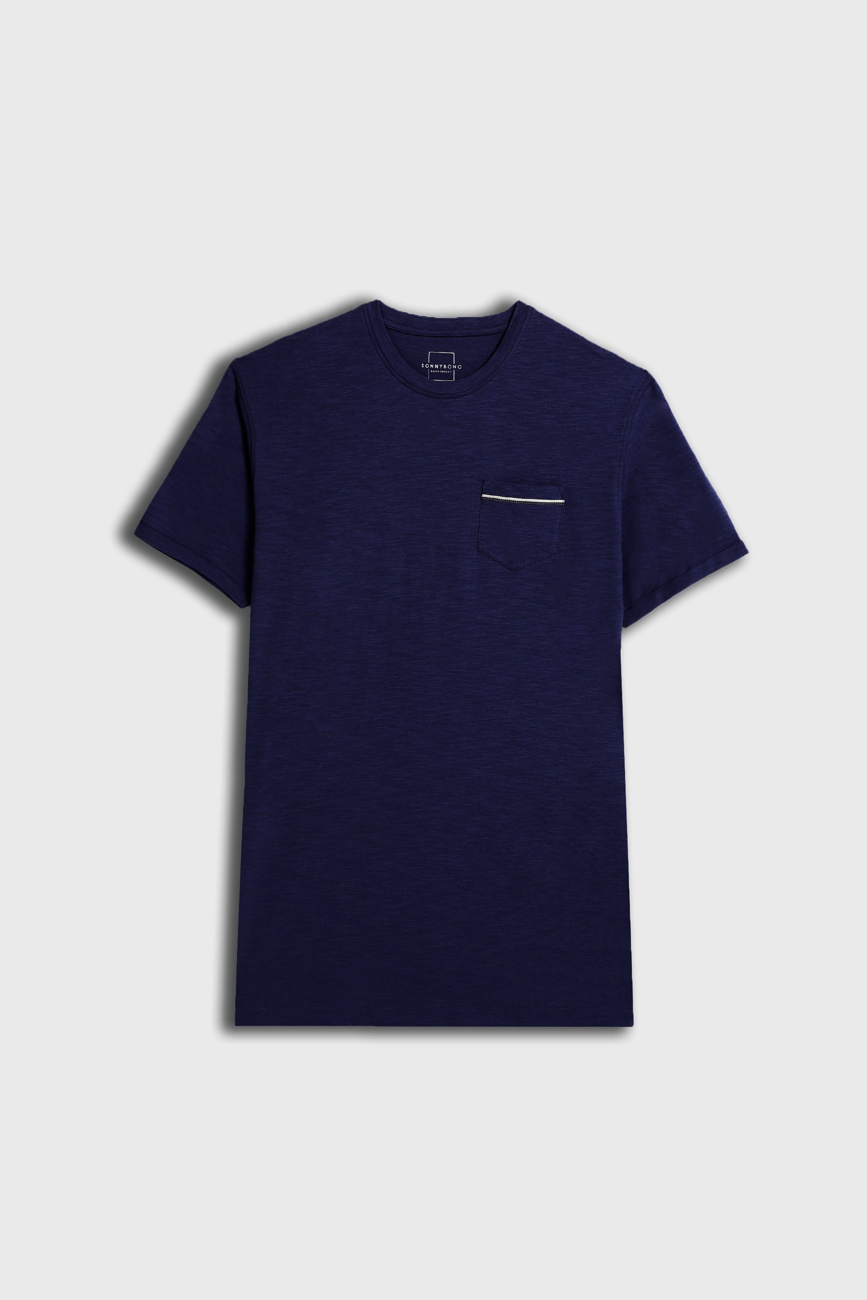 T-SHIRT SLUB CON TASCHINO INDACO - Sonnybono