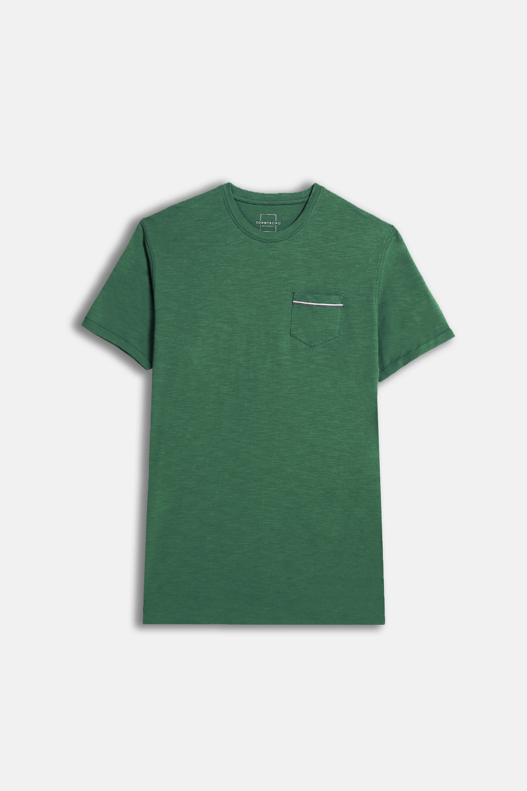 T-SHIRT SLUB CON TASCHINO VERDE - Sonnybono