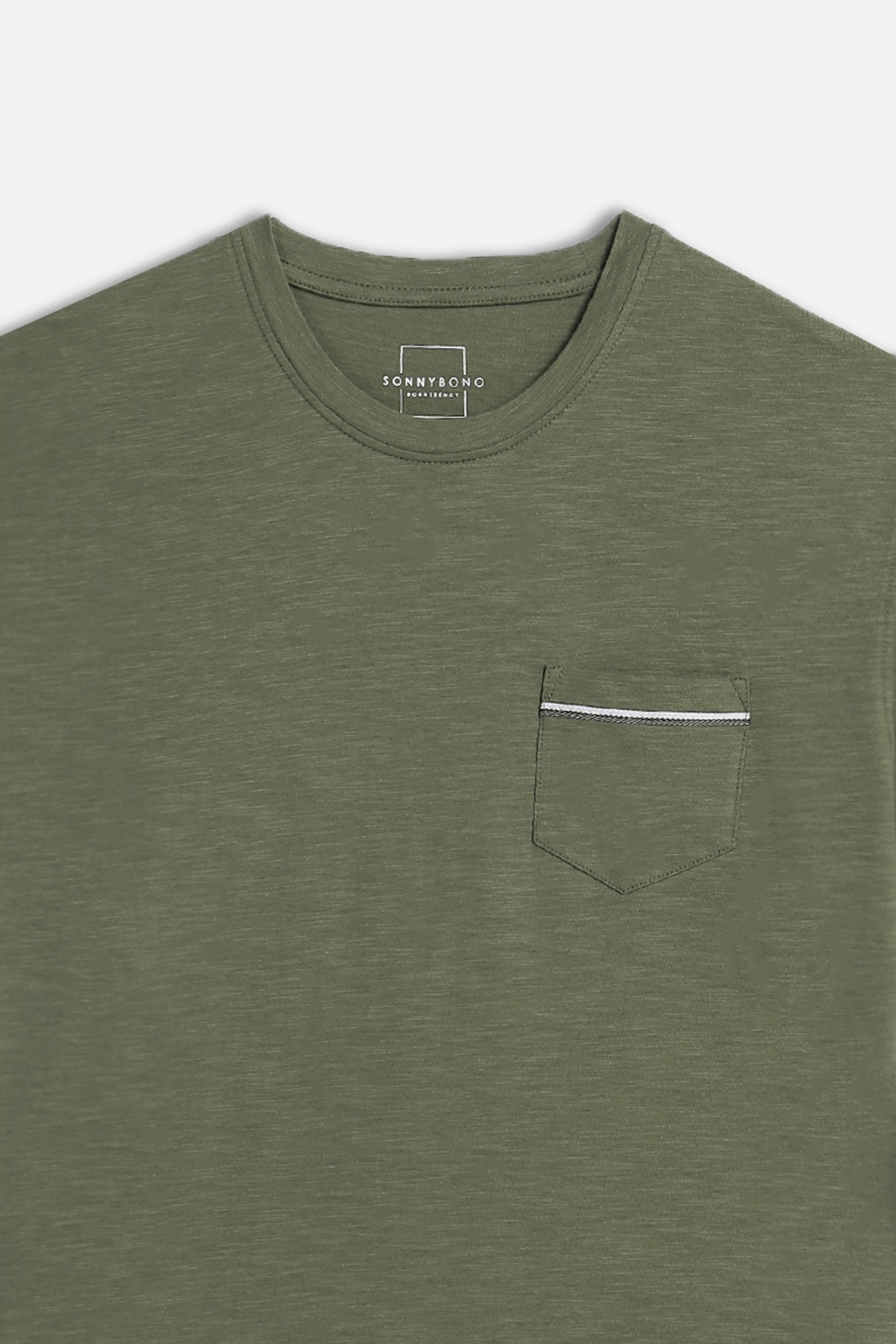 T-SHIRT SLUB CON TASCHINO VERDE MILITARE - Sonnybono