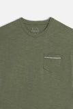 T-SHIRT SLUB CON TASCHINO VERDE MILITARE - Sonnybono