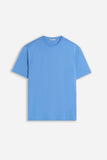 T-SHIRT GIROCOLLO BASIC CON DETTAGLIO AZZURRO