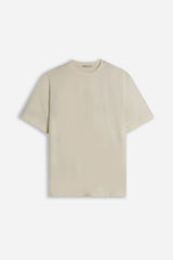 T-SHIRT GIROCOLLO BASIC CON DETTAGLIO BEIGE