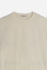T-SHIRT GIROCOLLO BASIC CON DETTAGLIO BEIGE