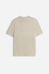 T-SHIRT GIROCOLLO BASIC CON DETTAGLIO BEIGE