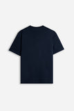 T-SHIRT GIROCOLLO BASIC CON DETTAGLIO BLEU