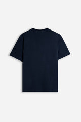 T-SHIRT GIROCOLLO BASIC CON DETTAGLIO BLEU
