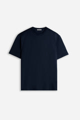 T-SHIRT GIROCOLLO BASIC CON DETTAGLIO BLEU