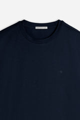 T-SHIRT GIROCOLLO BASIC CON DETTAGLIO BLEU