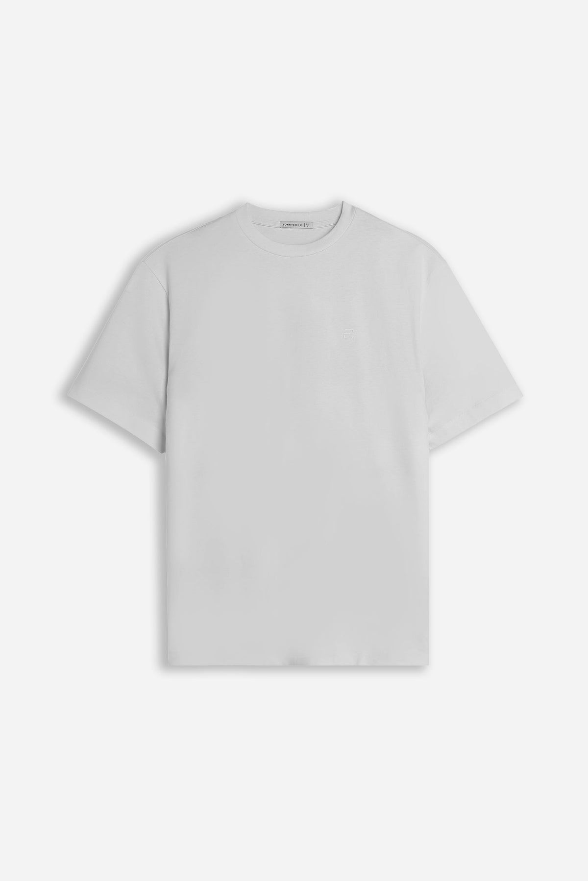 T-SHIRT GIROCOLLO BASIC CON DETTAGLIO GRIGIO GHIACCIO