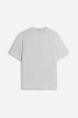 T-SHIRT GIROCOLLO BASIC CON DETTAGLIO GRIGIO GHIACCIO