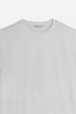 T-SHIRT GIROCOLLO BASIC CON DETTAGLIO GRIGIO GHIACCIO