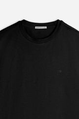 T-SHIRT GIROCOLLO BASIC CON DETTAGLIO NERO