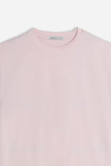 T-SHIRT GIROCOLLO BASIC CON DETTAGLIO ROSA