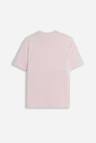 T-SHIRT GIROCOLLO BASIC CON DETTAGLIO ROSA