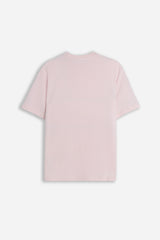 T-SHIRT GIROCOLLO BASIC CON DETTAGLIO ROSA