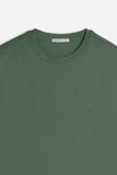 T-SHIRT GIROCOLLO BASIC CON DETTAGLIO VERDE MILITARE