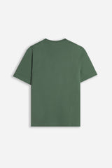 T-SHIRT GIROCOLLO BASIC CON DETTAGLIO VERDE MILITARE